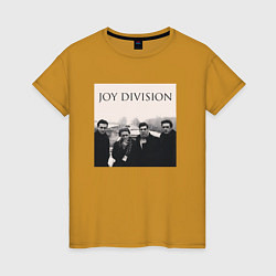 Футболка хлопковая женская Тру фанат Joy Division, цвет: горчичный