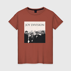 Футболка хлопковая женская Тру фанат Joy Division, цвет: кирпичный