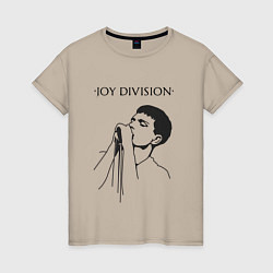 Футболка хлопковая женская Йен Кёртис Joy Division, цвет: миндальный