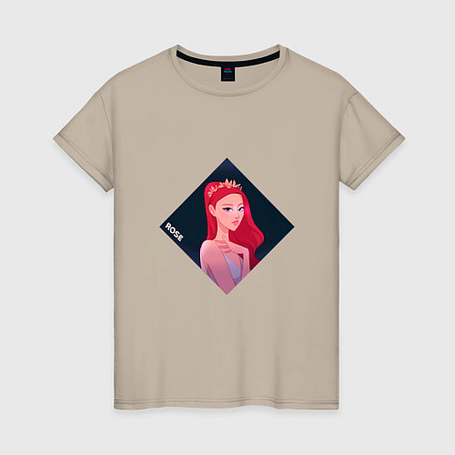 Женская футболка Арт Розе из BlackPink / Миндальный – фото 1