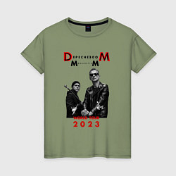 Футболка хлопковая женская Depeche Mode 2023 Memento Mori - Dave & Martin 03, цвет: авокадо