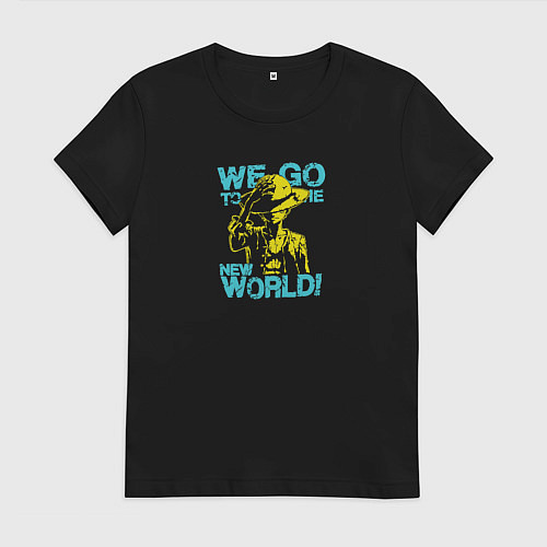 Женская футболка One Piece Луффи неоновый / Черный – фото 1