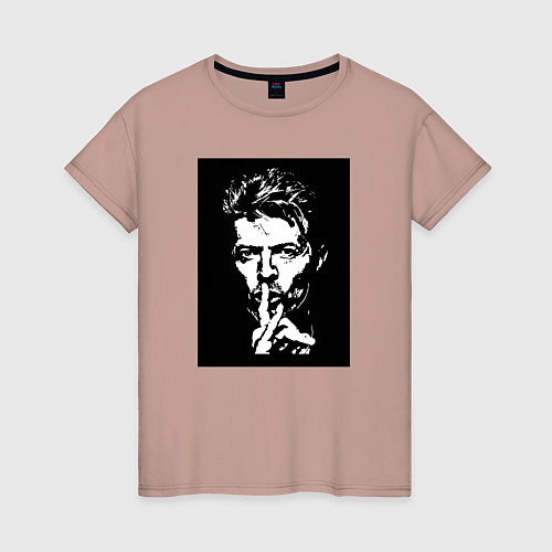 Женская футболка David Bowie - Silence / Пыльно-розовый – фото 1