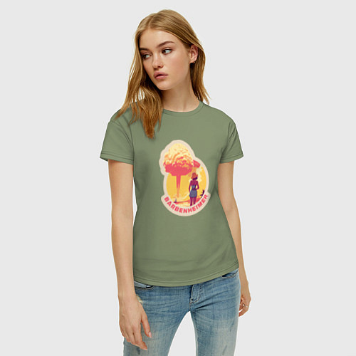 Женская футболка Барби смотрит на гриб - Барбигеймер / Авокадо – фото 3