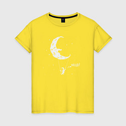 Футболка хлопковая женская Лунные качели, цвет: желтый