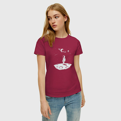 Женская футболка Космический мечтатель / Маджента – фото 3