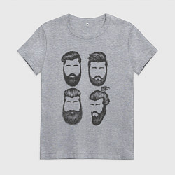 Футболка хлопковая женская Бородачи, цвет: меланж