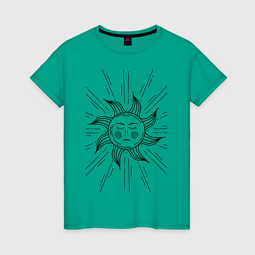 Женская футболка Baroque Sun / Зеленый – фото 1