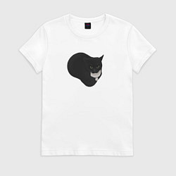 Футболка хлопковая женская Maxwell cat, цвет: белый