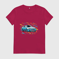 Футболка хлопковая женская Nissan Skyline R32 GTR, цвет: маджента