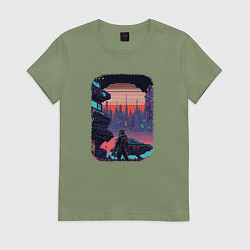 Футболка хлопковая женская 8-bit fantasy, цвет: авокадо