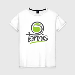Футболка хлопковая женская Tennis ball, цвет: белый