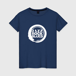 Футболка хлопковая женская Jazz rock blues 2, цвет: тёмно-синий
