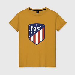 Футболка хлопковая женская Atletico Madrid FC, цвет: горчичный
