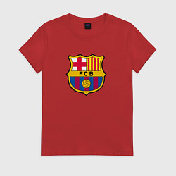 Футболка хлопковая женская Barcelona fc sport, цвет: красный