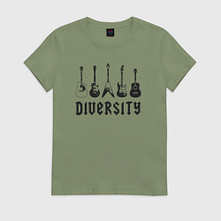 Футболка хлопковая женская Разнообразие, цвет: авокадо