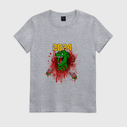 Футболка хлопковая женская Чужой-дракон: 2024, цвет: меланж