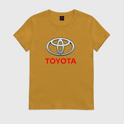 Футболка хлопковая женская Toyota sport auto brend, цвет: горчичный