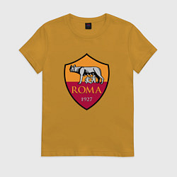 Футболка хлопковая женская Roma sport fc, цвет: горчичный