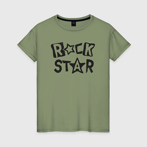 Женская футболка Рок звезда / Авокадо – фото 1
