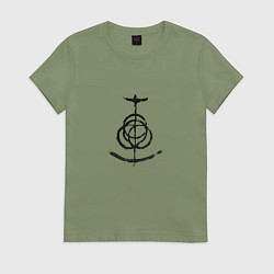 Футболка хлопковая женская Символ Elden Ring, цвет: авокадо