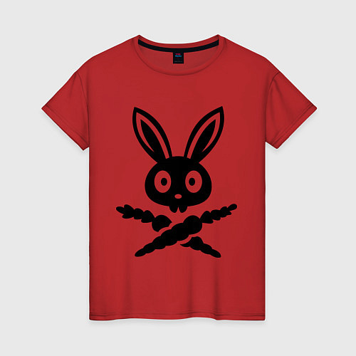Женская футболка Кролики-пираты / Красный – фото 1