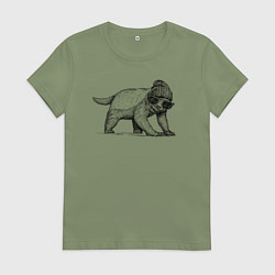 Футболка хлопковая женская Медоед модный, цвет: авокадо