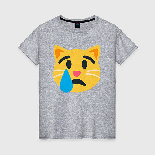 Женская футболка Жёлтый котик грустит / Меланж – фото 1
