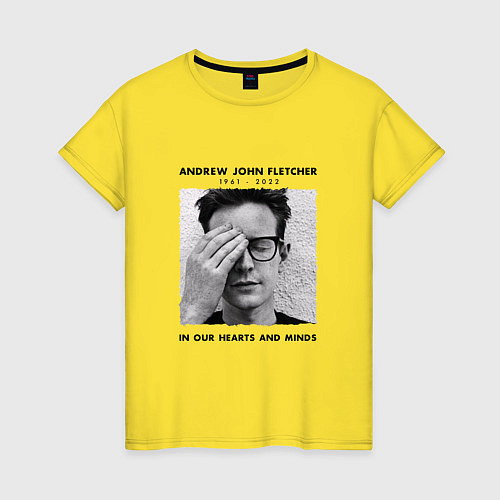 Женская футболка Depeche Mode - Andy Fletcher / Желтый – фото 1