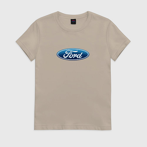 Женская футболка Ford usa auto brend / Миндальный – фото 1