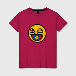 Футболка хлопковая женская Barcelona smile, цвет: маджента