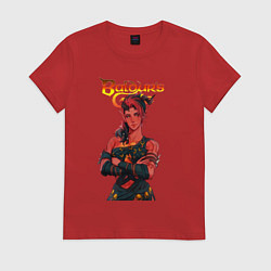 Футболка хлопковая женская Карлах - врата балдура, цвет: красный