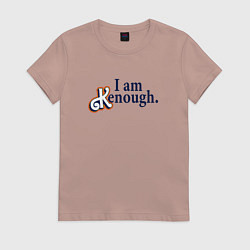 Футболка хлопковая женская I am kenough - барби, цвет: пыльно-розовый