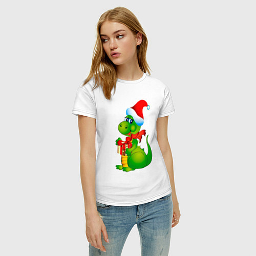 Женская футболка Дракон с подарком / Белый – фото 3