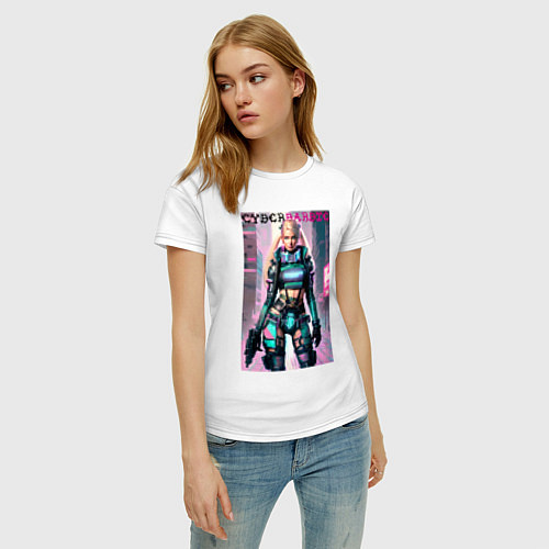 Женская футболка Cyber Barbie - fantasy - neural network / Белый – фото 3