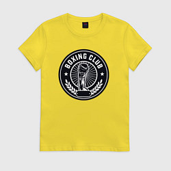 Футболка хлопковая женская Клуб бокса, цвет: желтый