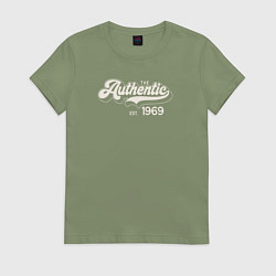 Футболка хлопковая женская Authentic 1969, цвет: авокадо