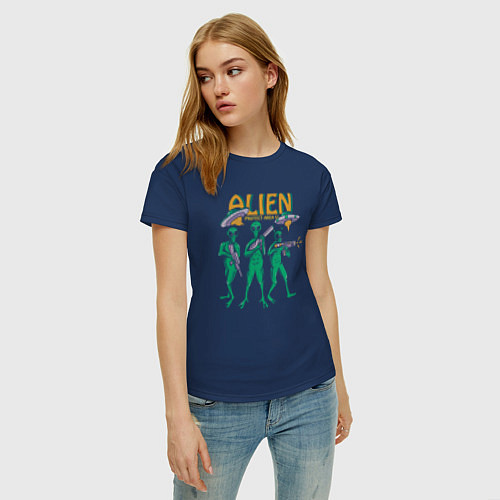 Женская футболка Alien area / Тёмно-синий – фото 3