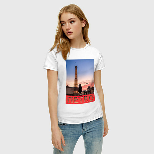 Женская футболка Moмo - Париж / Белый – фото 3