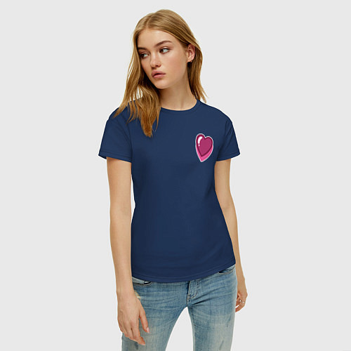 Женская футболка Сердце любви / Тёмно-синий – фото 3