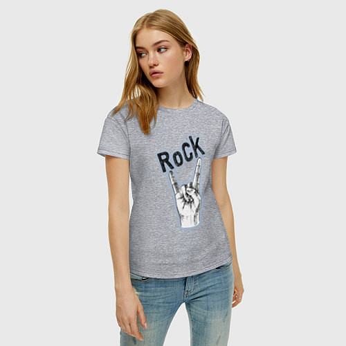 Женская футболка Рок стиль / Меланж – фото 3