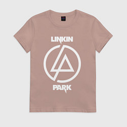 Футболка хлопковая женская Linkin Park logo, цвет: пыльно-розовый