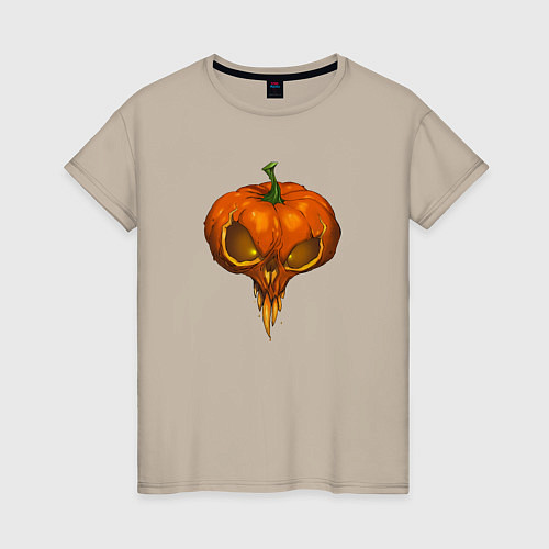 Женская футболка Halloween pumpkin / Миндальный – фото 1