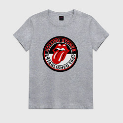 Футболка хлопковая женская Rolling Stones established 1962, цвет: меланж