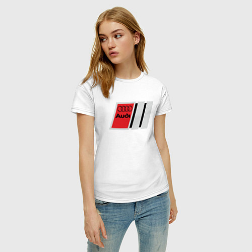 Женская футболка Audi logo / Белый – фото 3