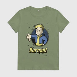 Футболка хлопковая женская Burnout - vault boy, цвет: авокадо