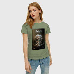 Футболка хлопковая женская Fallout armour poster, цвет: авокадо — фото 2