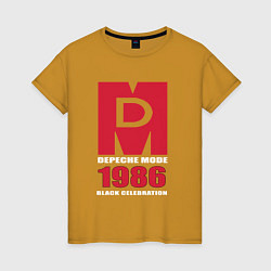 Футболка хлопковая женская Depeche Mode - Black Celebration album merch, цвет: горчичный