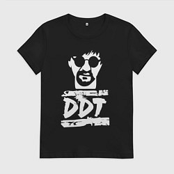 Футболка хлопковая женская DDT - Юрий Шевчук, цвет: черный