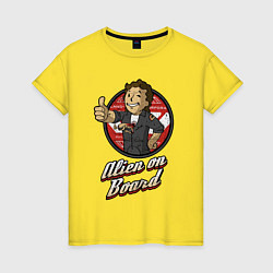 Футболка хлопковая женская Fallout - vault girl, цвет: желтый